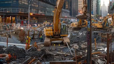 A detailed urban construction site, Image Credit: Clearwater Plumbing and Civil