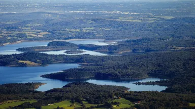 Aerial view of one of Melbourne's catchment areas