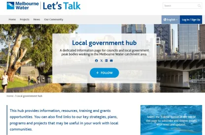 Let's Talk local government hub page from Melbourne Water